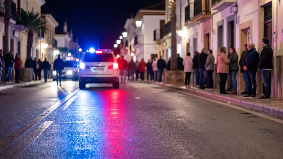 Generic image of police emergency lights reflecting on wet asphalt at night.