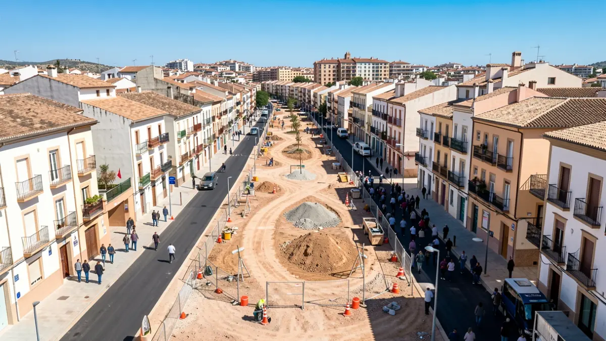 Imagen genérica de obras de regeneración urbana en una localidad andaluza.