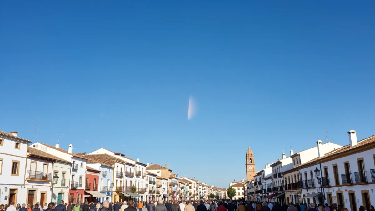Clear sky over Baza with a subtle reference to a solar eclipse.