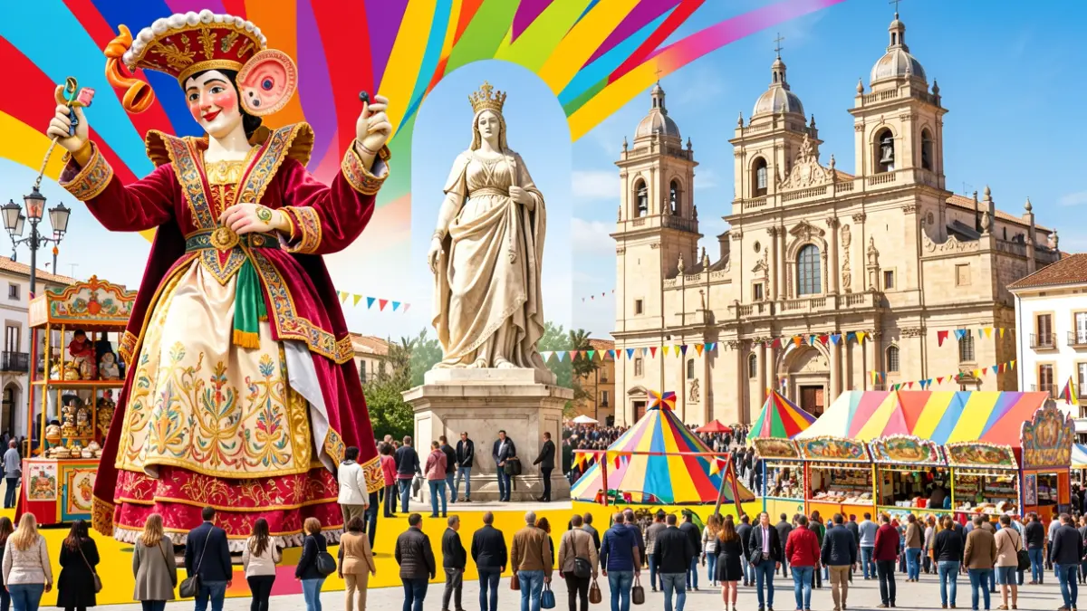 Cartel anunciador de la Feria y Fiestas de Baza, con referencias culturales y festivas de la ciudad.