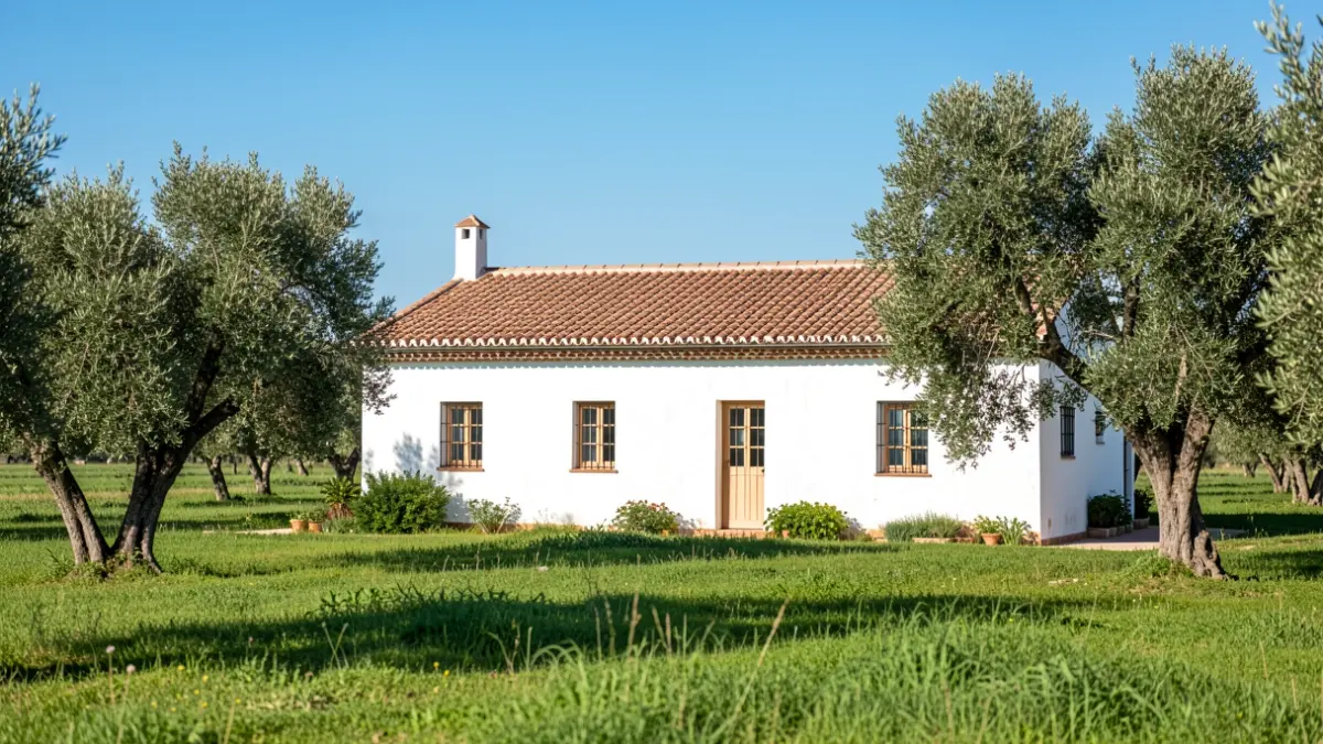 Generic image of an Andalusian cortijo on a sunny day.