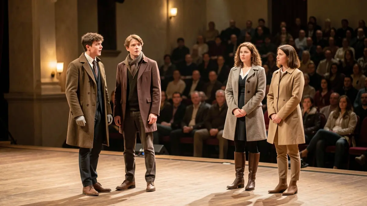 Imagen genérica de actores jóvenes en un escenario teatral.