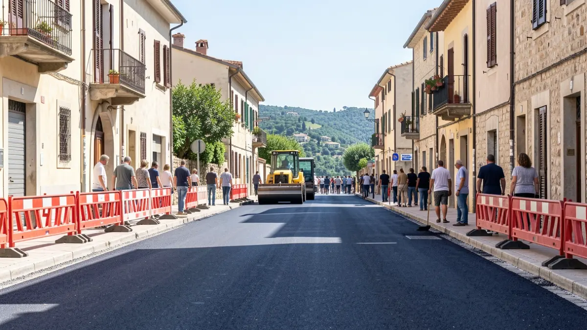 Generic image of asphalt paving work on a street.
