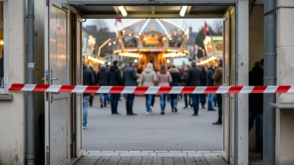 Casetas de feria cerradas con cinta policial por incumplimientos.