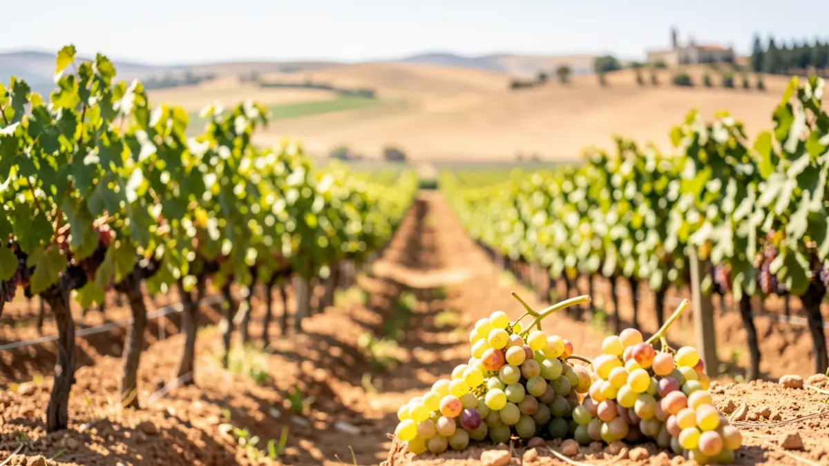 Viñedos en Andalucía durante la vendimia.
