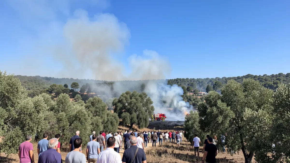 Generic image of a controlled forest fire in a park.