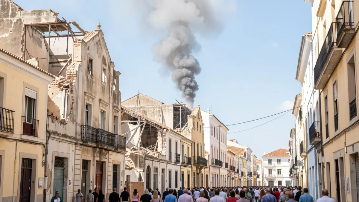 Generic image of smoke coming from an abandoned building.