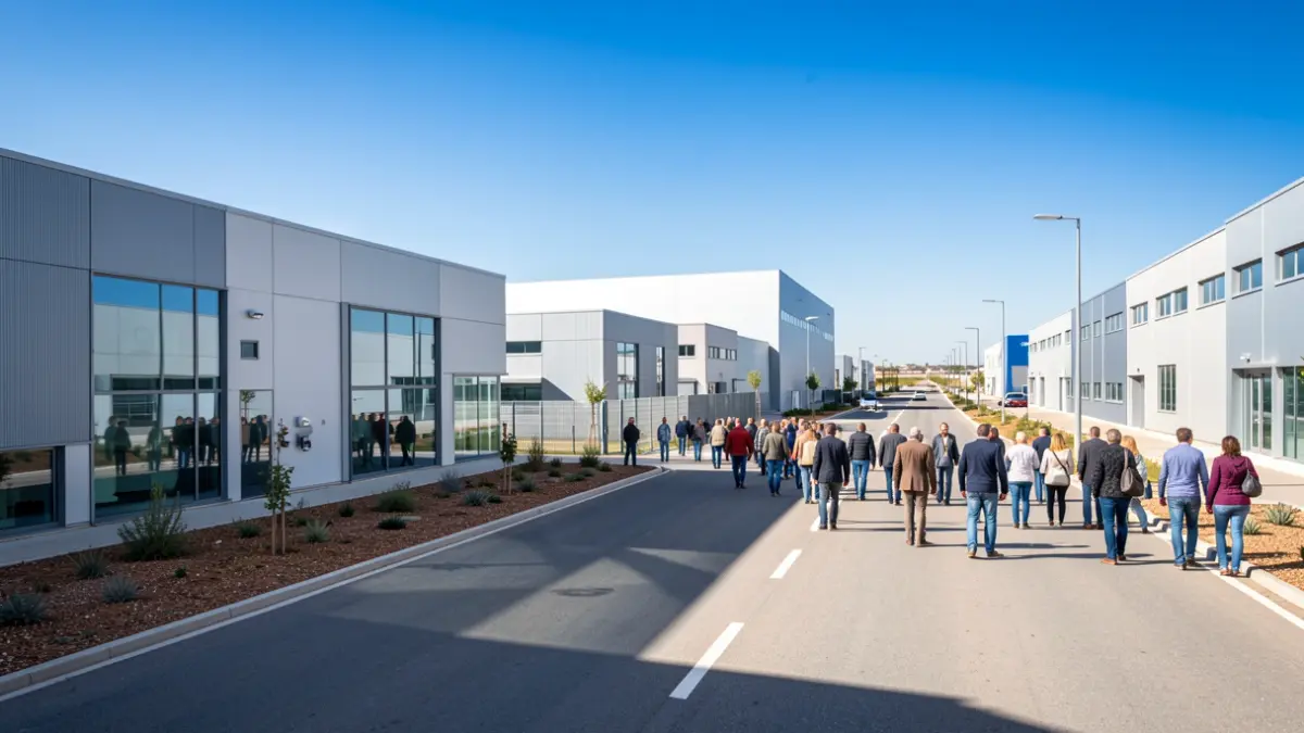 Generic image of a modern industrial park in Andalusia.