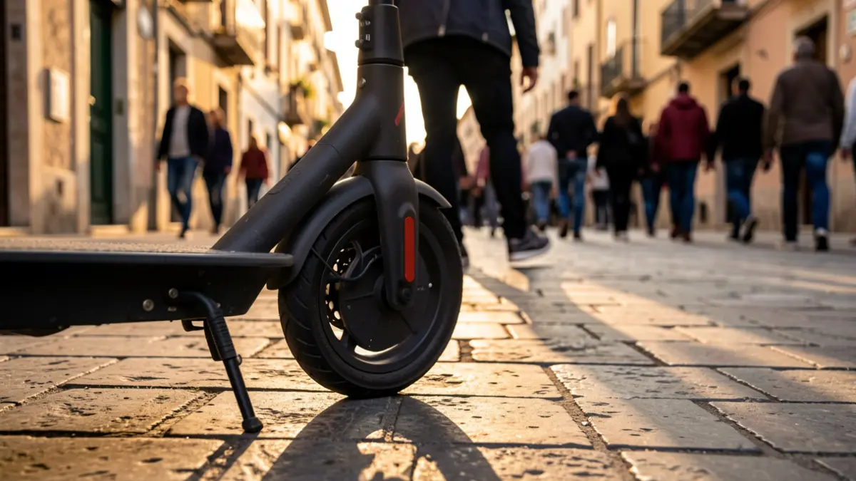 Generic image of an electric scooter parked on a street.