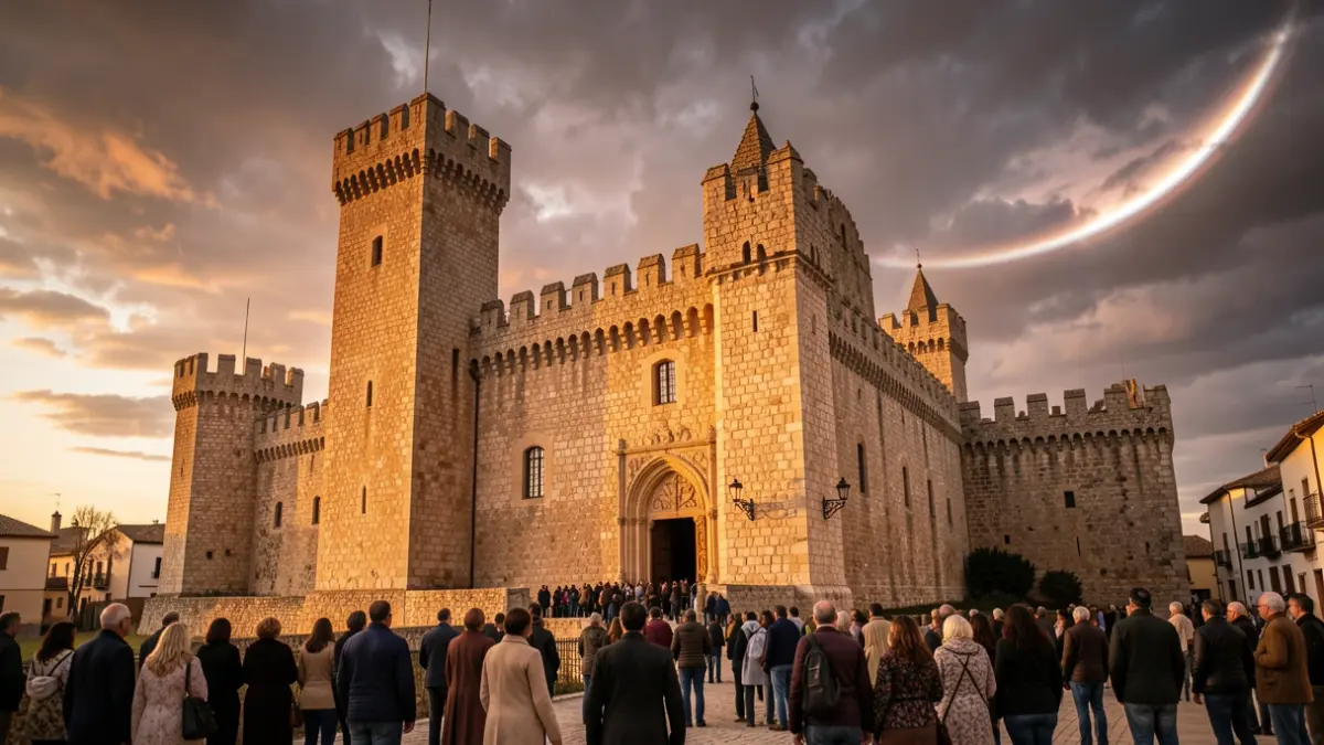Fachada del Castillo de Cortegana durante las Jornadas Medievales.