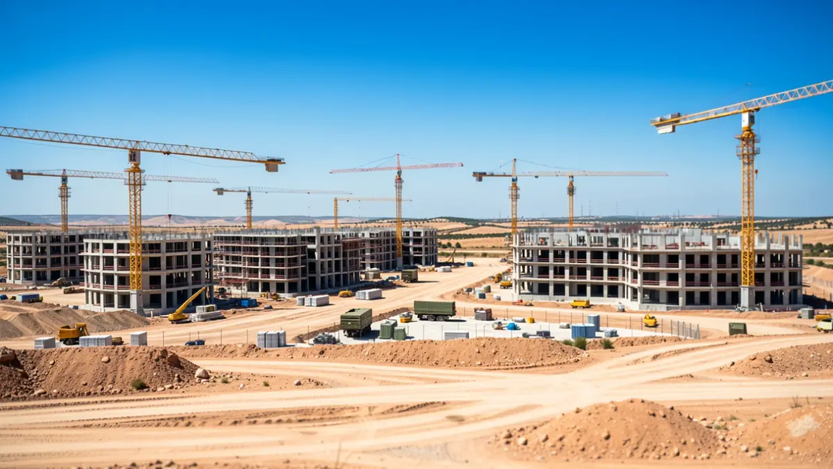 Obra en construcción de la Base Logística del Ejército en Córdoba.
