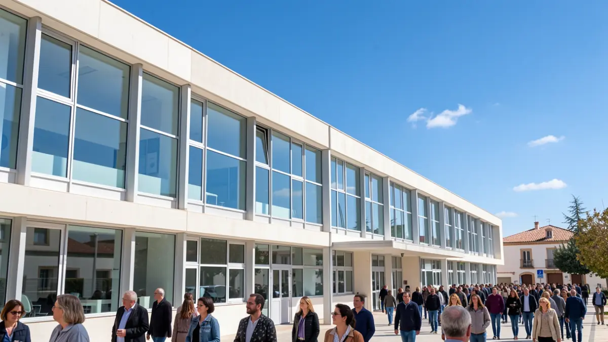 Generic image of a modern school building in Andalucía.