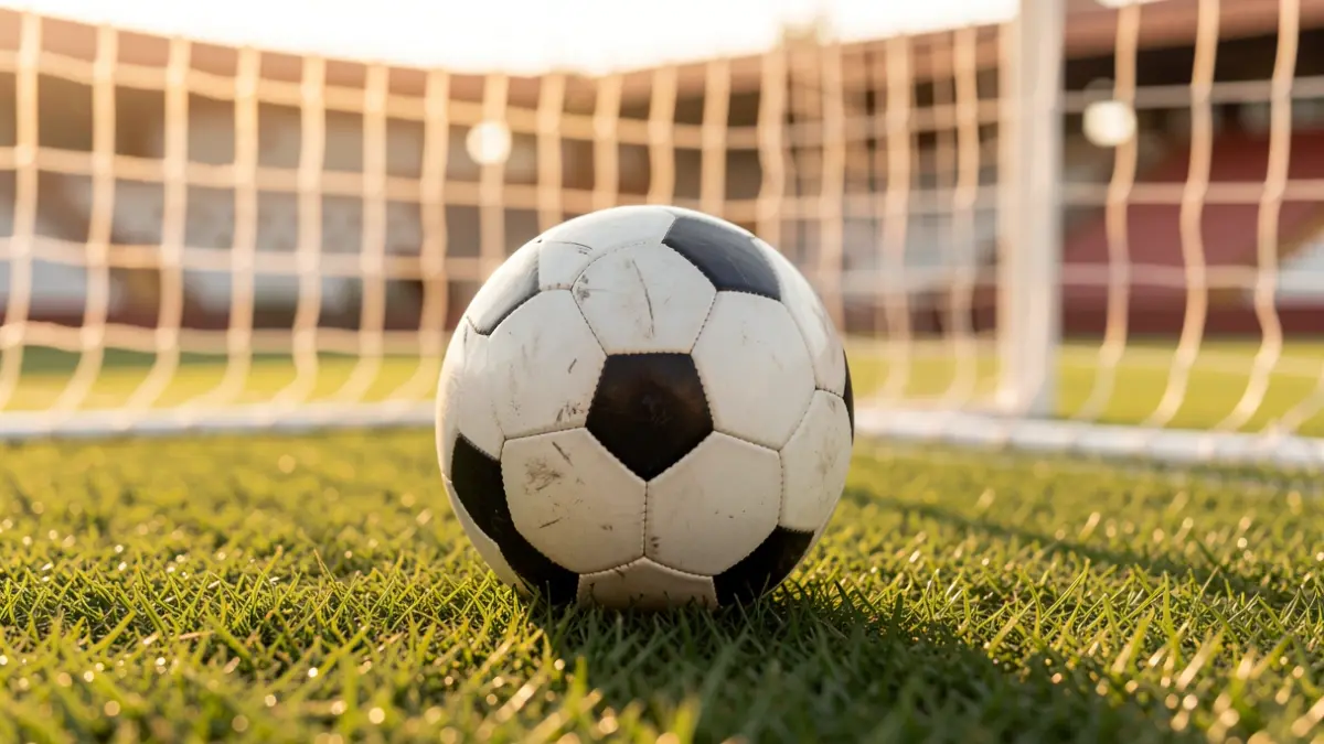 Generic image of a soccer ball on a field.