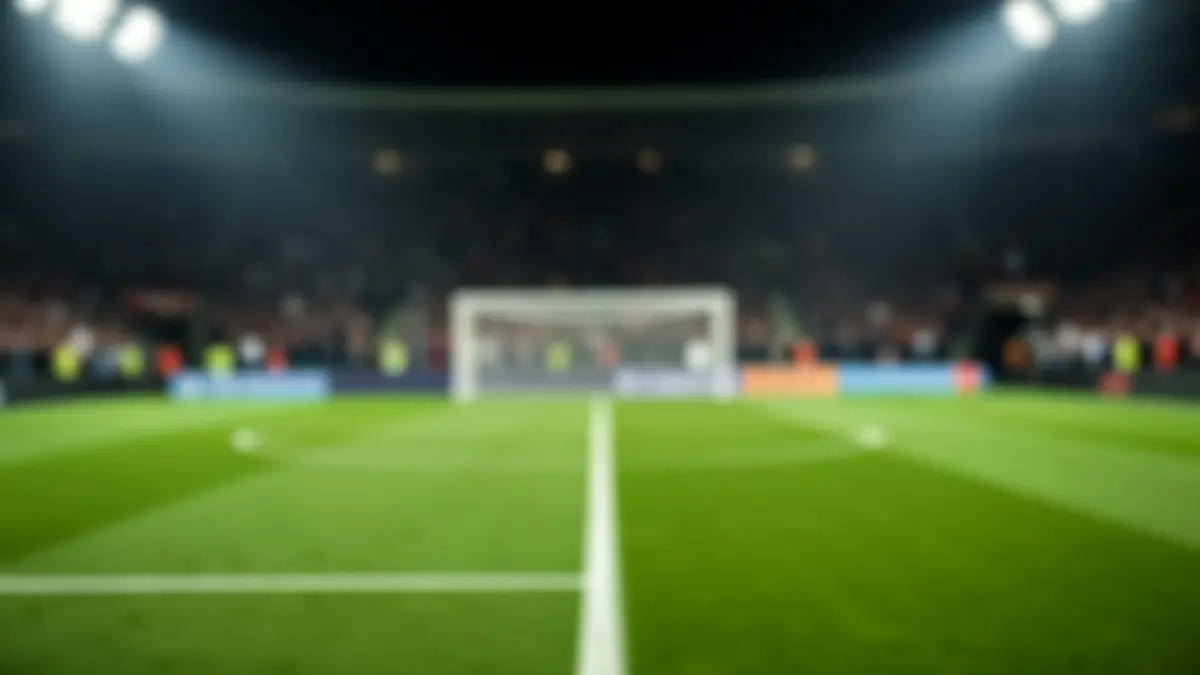 Generic image of a football pitch with stadium lighting.