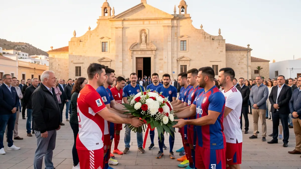 UD Almería's floral offering to the Virgen del Mar.