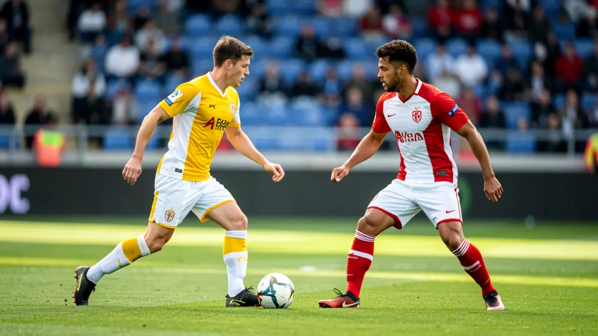 Generic image of a friendly football match between two teams.