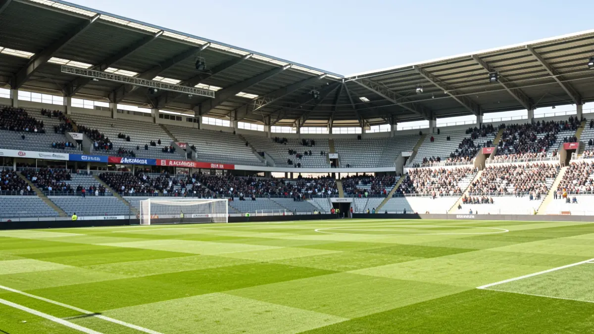 Imagen genérica del estadio de fútbol El Arcángel vacío.