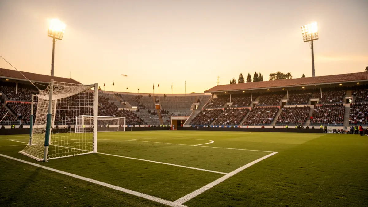 Generic image of an Andalusian football pitch at sunset.