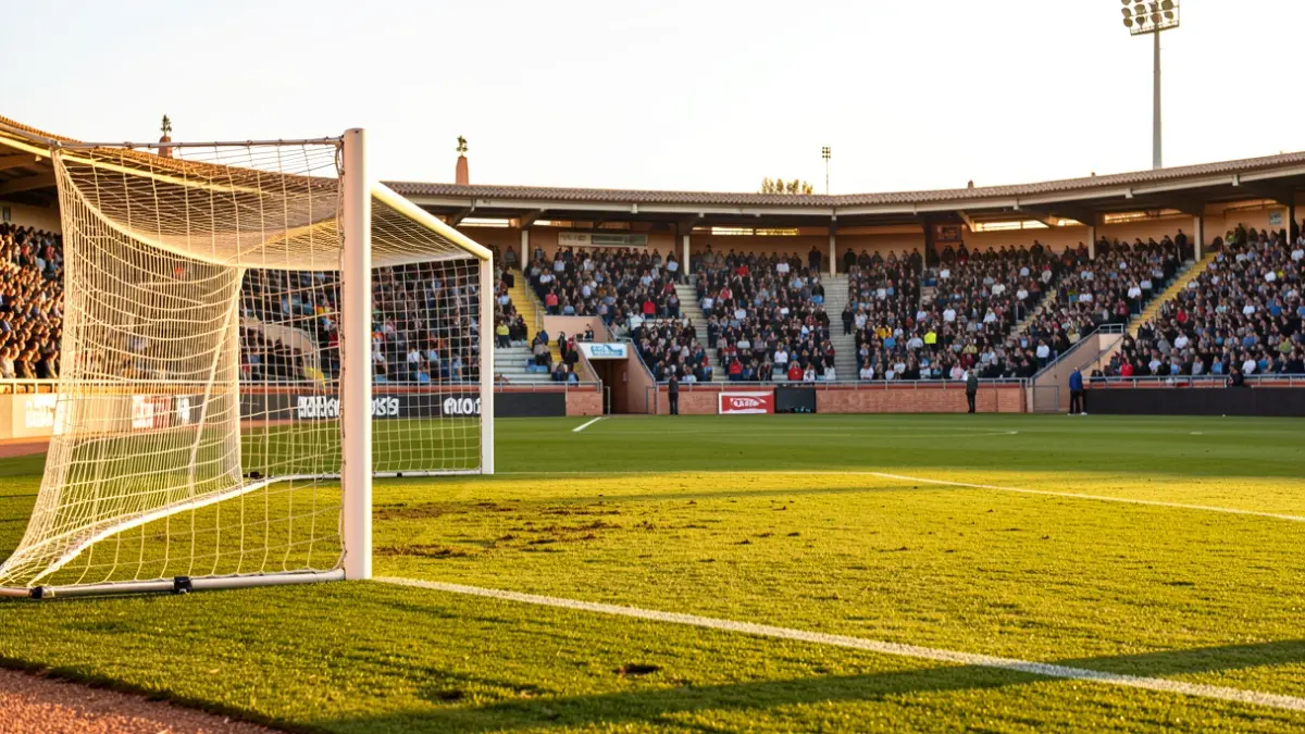 Imagen genérica de un campo de fútbol andaluz al atardecer.