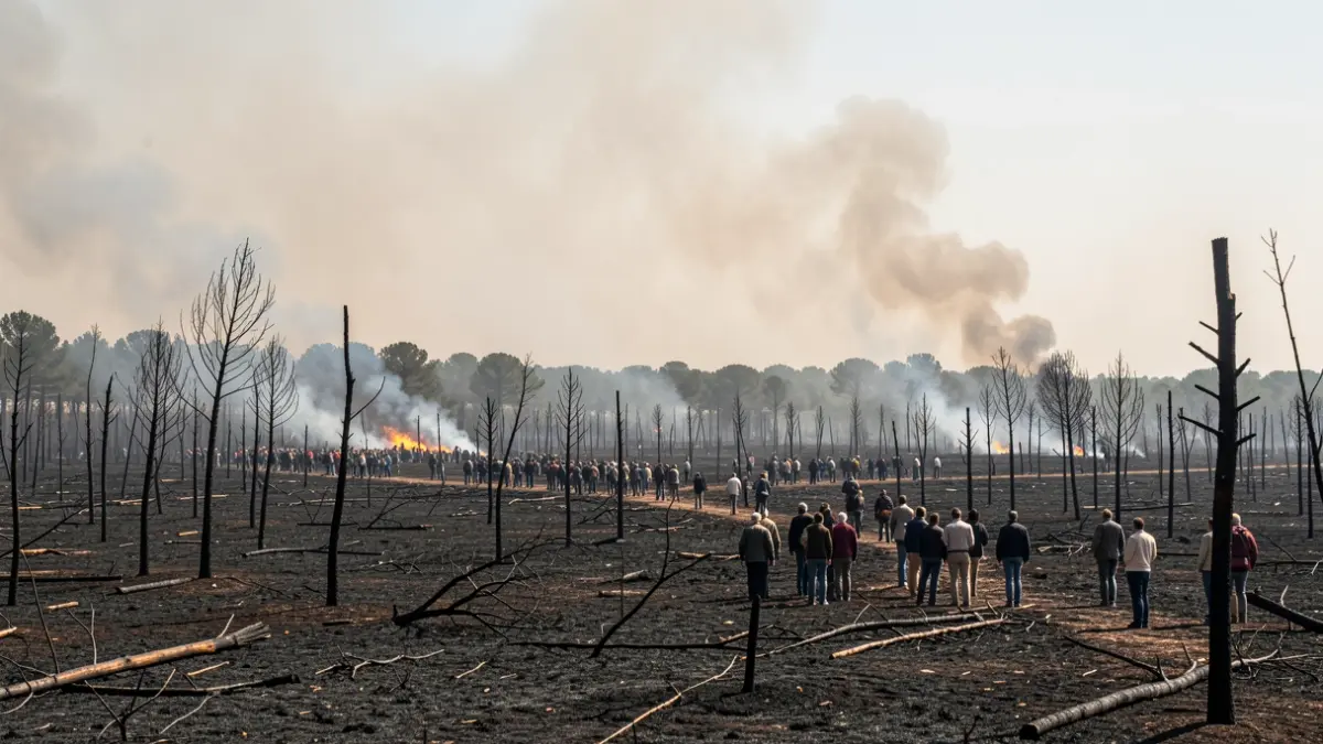Imagen genérica de un paisaje forestal devastado por el fuego en Andalucía.