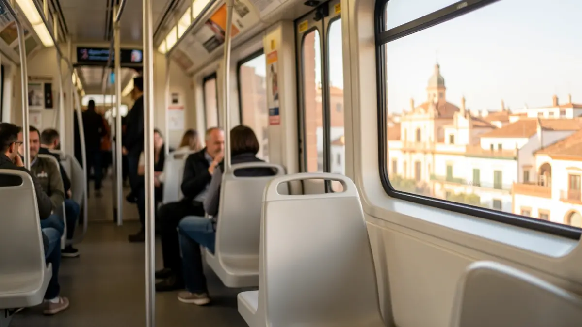 Generic image of a modern metro train carriage in Andalusia.