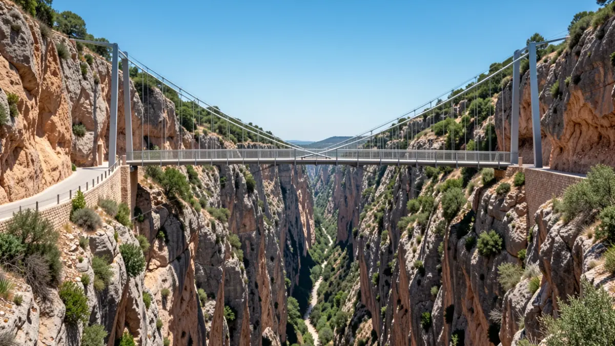 New suspension bridge at the Caminito del Rey, Málaga.