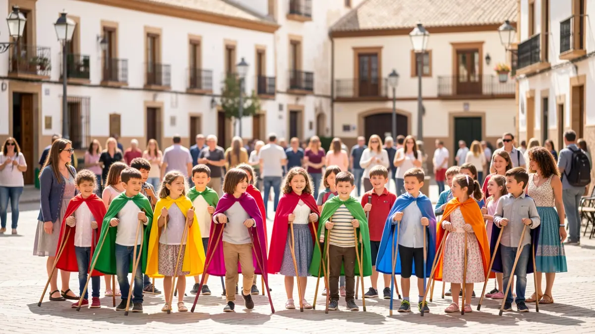 Imagen genérica de niños participando en un taller de tauromaquia en un pueblo andaluz.