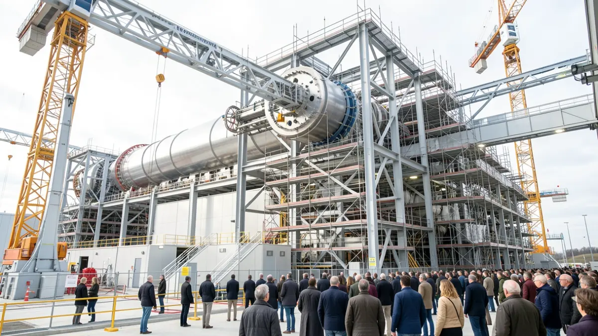 Particle accelerator facility under construction.