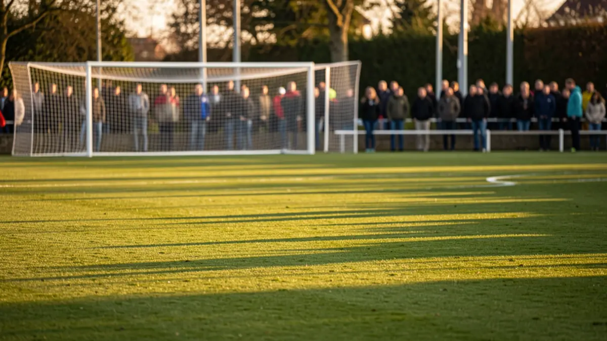 Generic image of a football pitch at sunset.