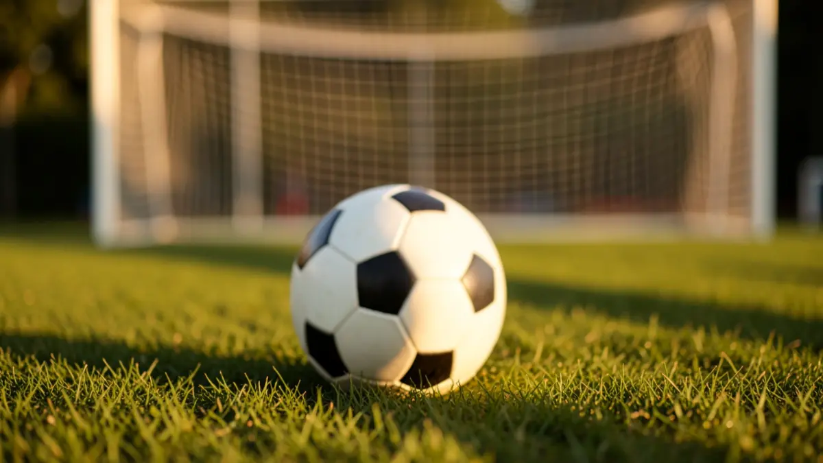 Generic image of a soccer ball on grass.