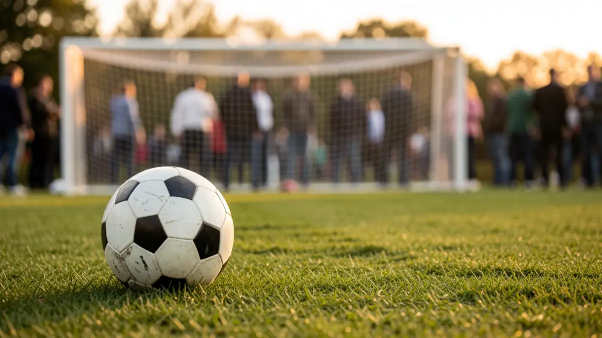 Generic image of a soccer ball on a field.