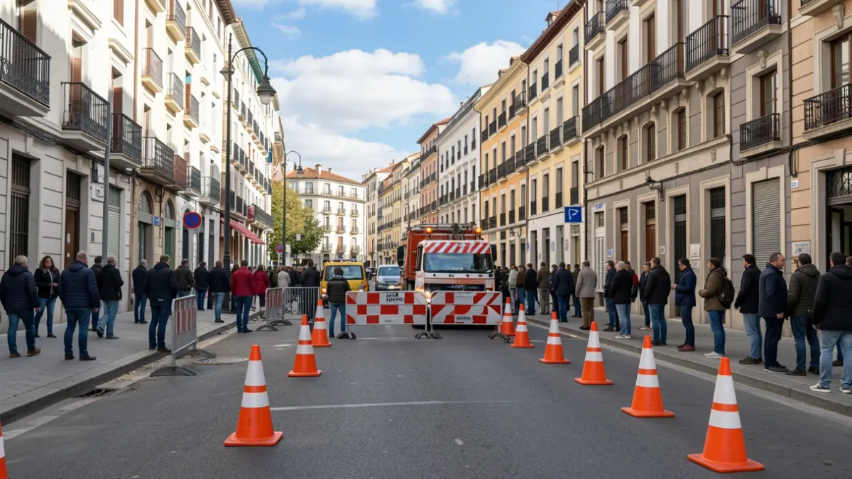 Imagen genérica de obras en una calle de una ciudad española.