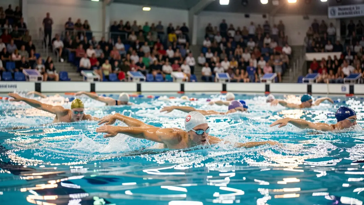 Imagen genérica de nadadoras de natación artística en una piscina.