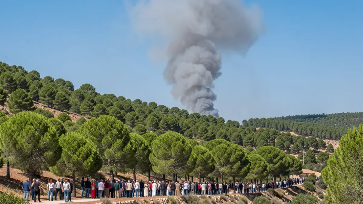 Imagen genérica de humo saliendo de un bosque en Andalucía.