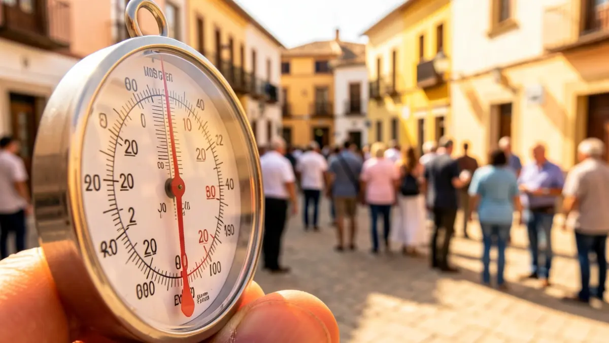 Generic image of a thermometer showing a very high temperature under the sun.