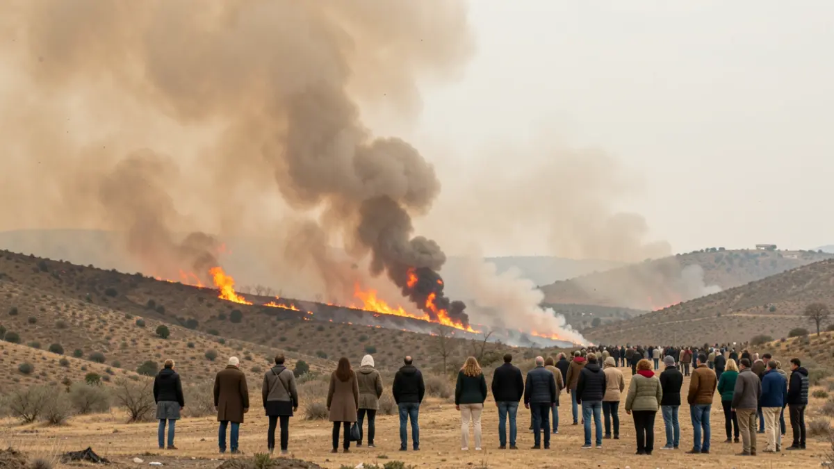 Imagen genérica de un incendio forestal con humo.