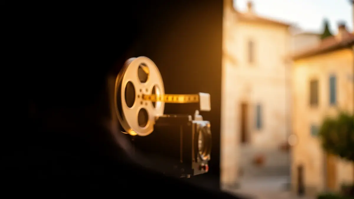 Generic image of a film reel with warm light.