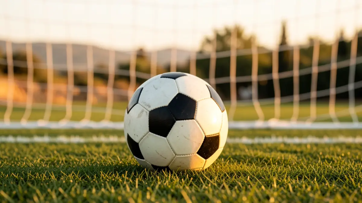 Imagen genérica de un campo de fútbol al atardecer.
