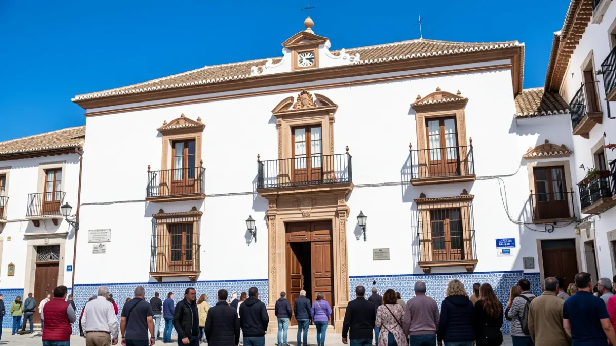 Fachada del Ayuntamiento de Grazalema, edificio institucional de estilo andaluz.