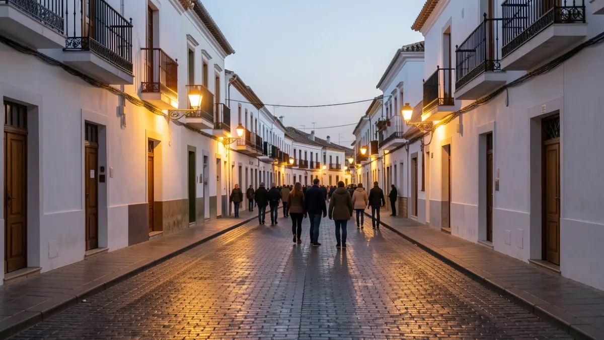 Imagen genérica de una calle andaluza tranquila al atardecer.