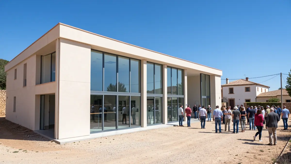 Facade of the new municipal canine shelter in Hinojosa del Duque.