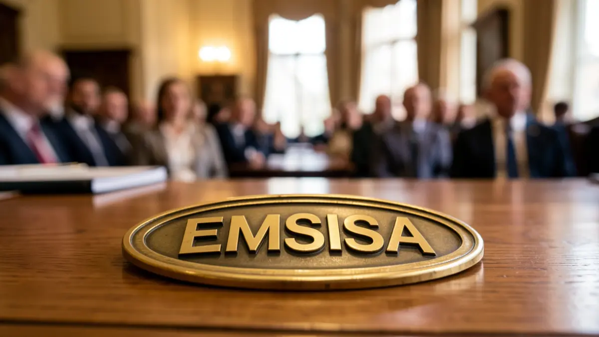 Insignia of the municipal company EMSISA.