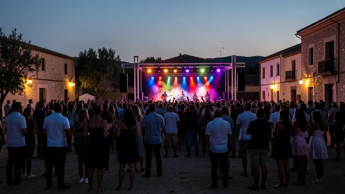 Imagen genérica de un festival de música al aire libre en Andalucía al atardecer.