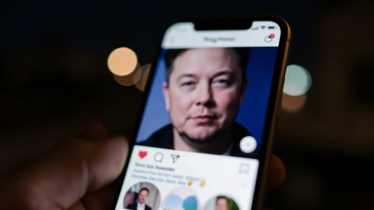 Screenshot of a social media message featuring Elon Musk's profile.