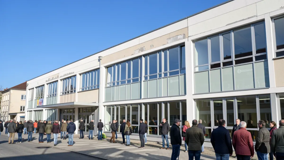 Generic image of a public educational center with improvement works.