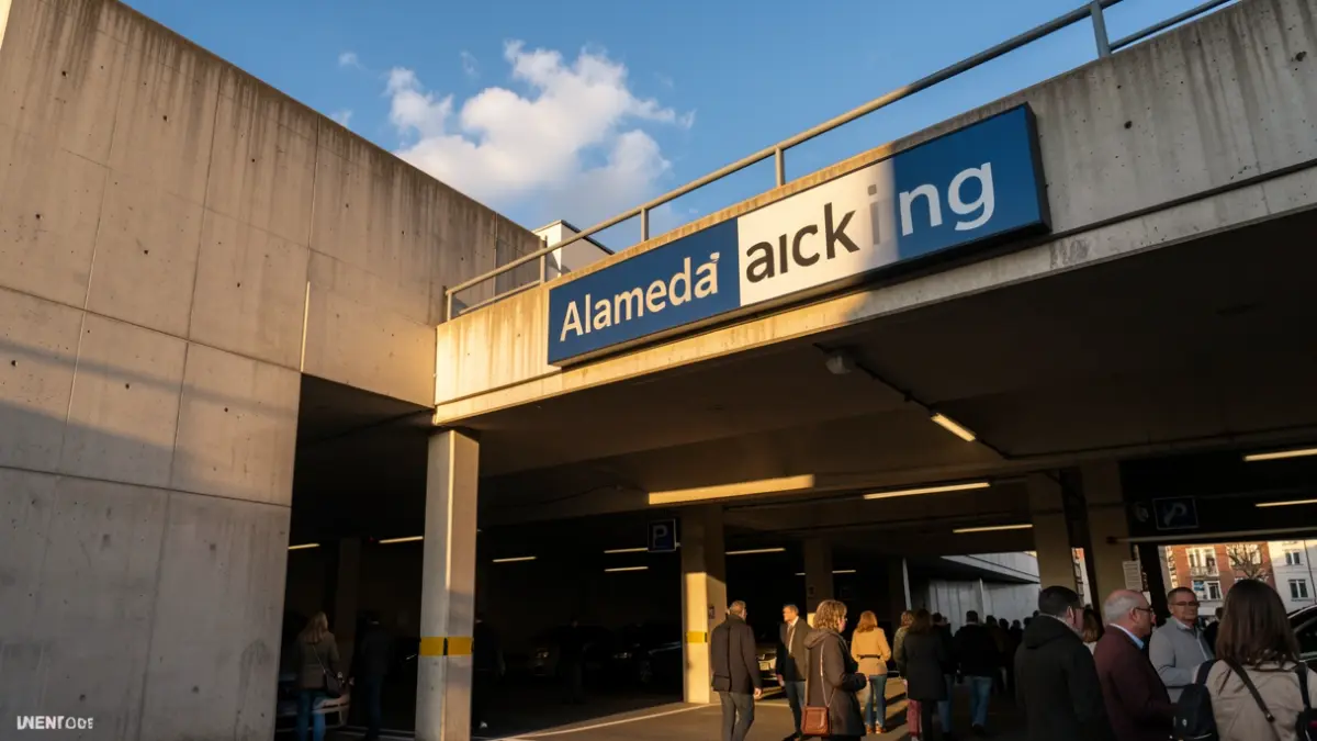 Entrada a un futuro aparcamiento en la zona de la Alameda de Jaén.