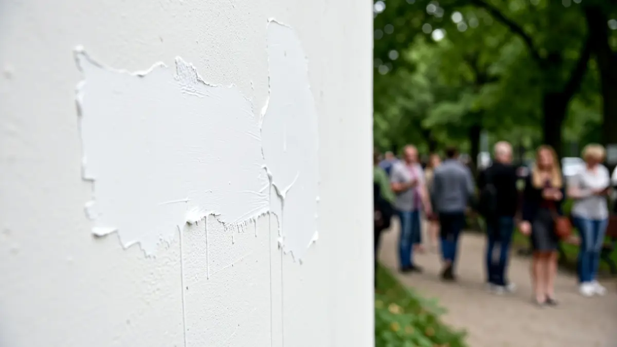 Trabajos de limpieza y pintura en el Parque del Bulevar de Jaén para eliminar grafitis.