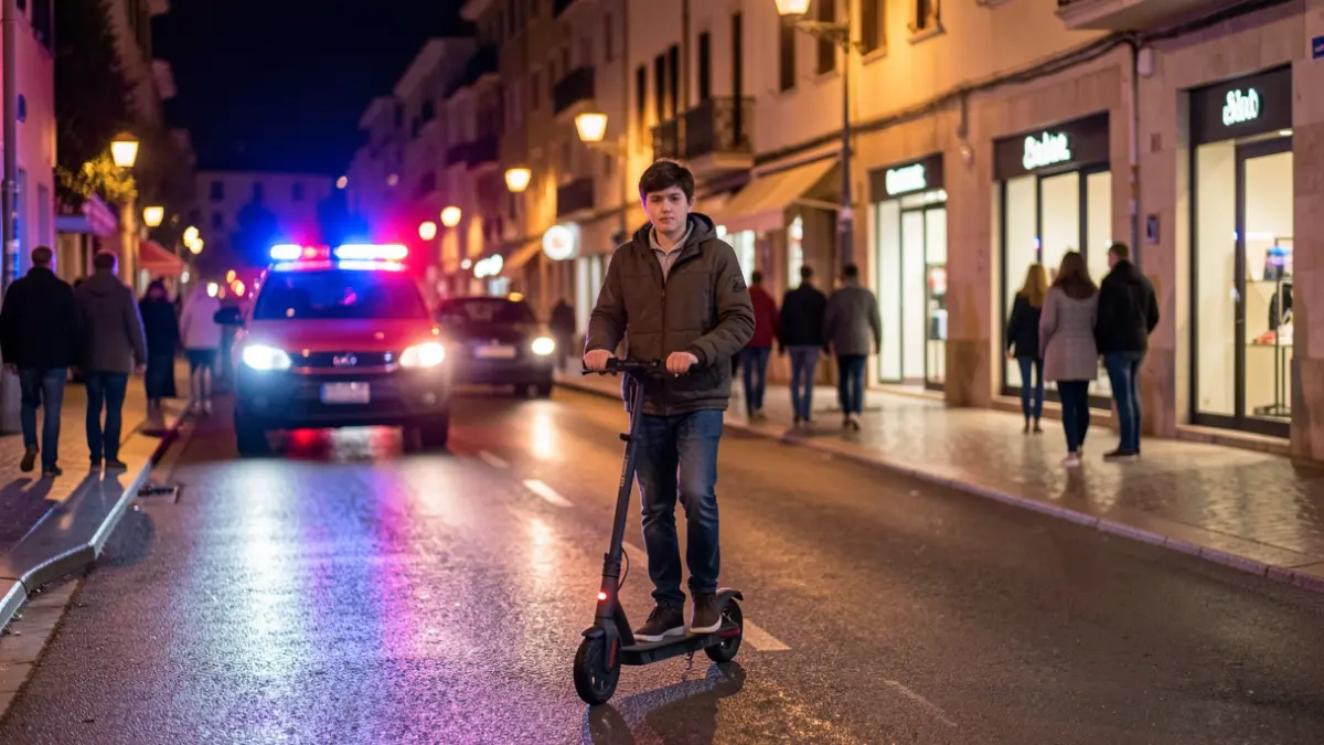 Joven herida tras ser atropellada con su patinete en Córdoba por la noche, cerca del centro comercial El Arcángel.