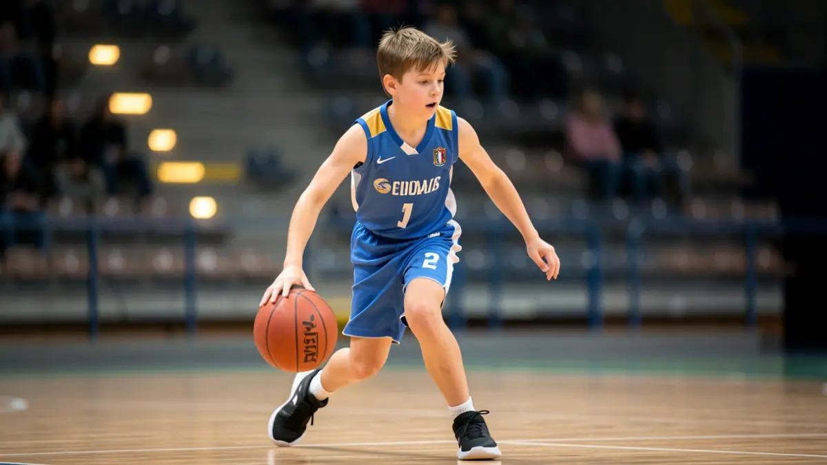 Imagen genérica de un joven jugador de baloncesto en acción.