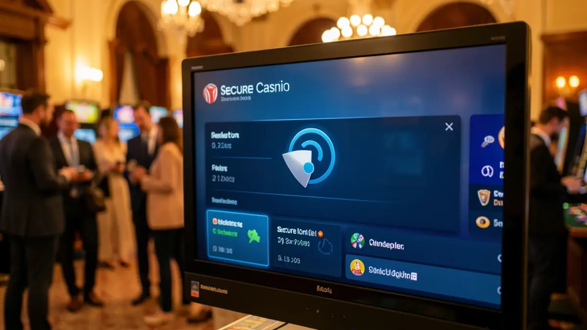Secure online casino screen with protected connection icon.